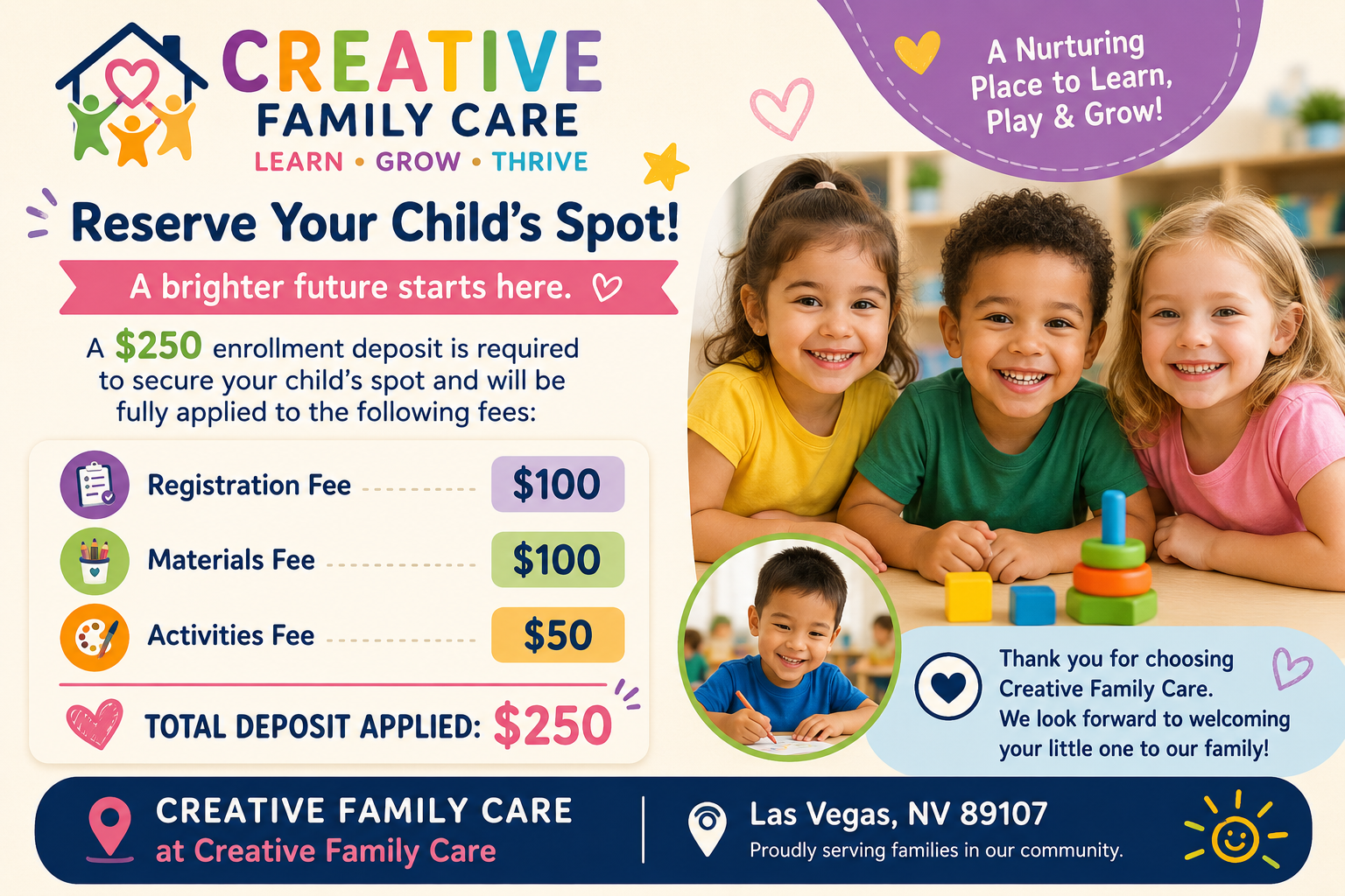 Preschool Enrollment Deposit